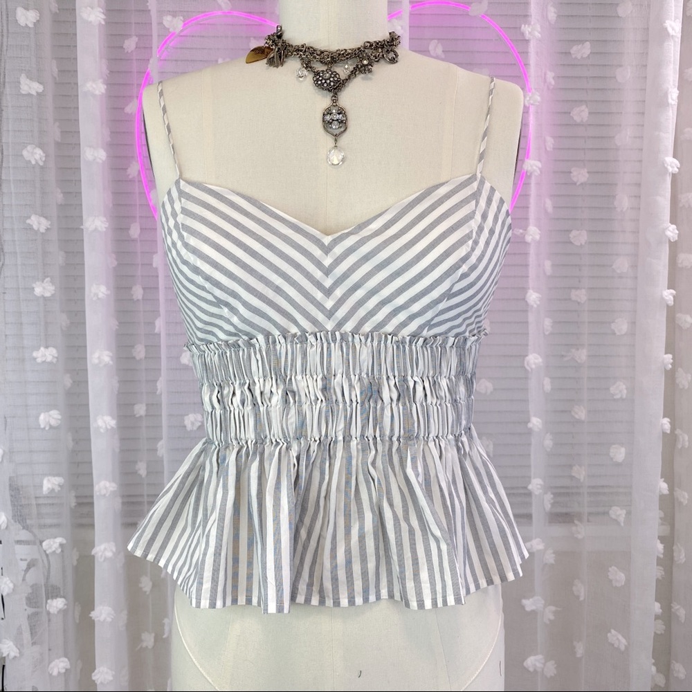 Peplum Spaghetti Strap Cropped Blouse